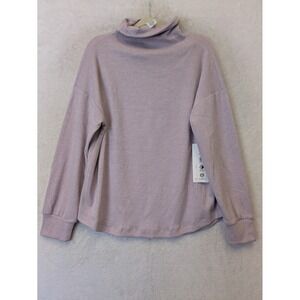 RBX Active Womens Mock Neck Long Sleeve Pullover Top Lavender M